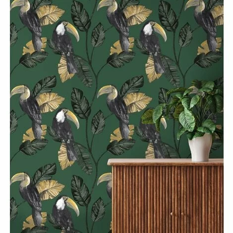 HOLDEN DECOR Toucan Trail Wallpaper Holden Jungle Tropical Birds Green Palm Leaf HOLDEN DECOR Toucan Trail Wallpaper Holden Jungle Tropical Birds Green Palm Leaf -HOLDEN DECOR Shop 31559533 2