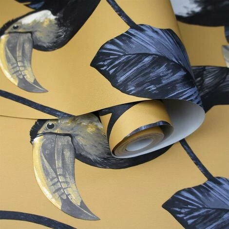 HOLDEN DECOR Toucan Trail Wallpaper Holden Jungle Tropical Birds Ochre Yellow Palm Leaf HOLDEN DECOR Toucan Trail Wallpaper Holden Jungle Tropical Birds Ochre Yellow Palm Leaf -HOLDEN DECOR Shop 31559534 2