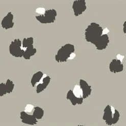 HOLDEN DECOR Taupe Large Leopard Spot Wallpaper Holden Animal Print Black Grey