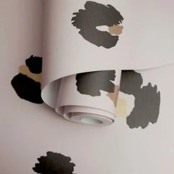 HOLDEN DECOR Pink Large Leopard Spot Wallpaper Holden Animal Print Black Gold Metallic -HOLDEN DECOR Shop 32634824 2