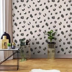 HOLDEN DECOR Pink Large Leopard Spot Wallpaper Holden Animal Print Black Gold Metallic -HOLDEN DECOR Shop 32634824 3