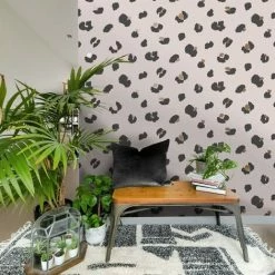 HOLDEN DECOR Pink Large Leopard Spot Wallpaper Holden Animal Print Black Gold Metallic -HOLDEN DECOR Shop 32634824 4