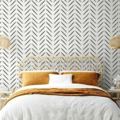 Abstract Chevron Brush Marks Black Paint Wallpaper Holden Decor -HOLDEN DECOR Shop 32716377 4