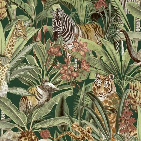 Safari Fusion Jungle Tropical Animal Green Holden Decor Wallpaper Safari Fusion Jungle Tropical Animal Green Holden Decor Wallpaper -HOLDEN DECOR Shop 32990661 1