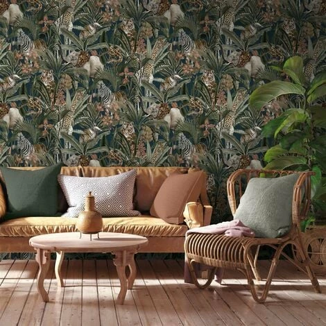 Safari Fusion Jungle Tropical Animal Navy Holden Decor Wallpaper Safari Fusion Jungle Tropical Animal Navy Holden Decor Wallpaper -HOLDEN DECOR Shop 32990668 3