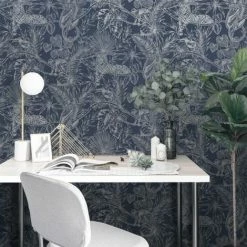 HOLDEN DECOR Sumatran Jungle Themed Wallpaper Glittery Finish Textured Wallcovering Navy -HOLDEN DECOR Shop 33765388 4