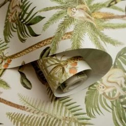 HOLDEN DECOR Holden Ateles Monkey Jungle Palms Botanical Wallpaper Feature Wall Smooth Finish -HOLDEN DECOR Shop 33765393 3