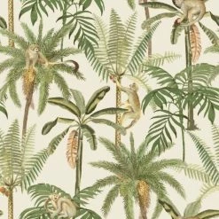 HOLDEN DECOR Holden Ateles Monkey Jungle Palms Botanical Wallpaper Feature Wall Smooth Finish -HOLDEN DECOR Shop 33765393 4