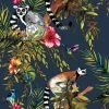 Holden Decor - Lemur Animal Rainforest Feature Wallpaper - Midnight Blue - 12403 -HOLDEN DECOR Shop 33961164 1