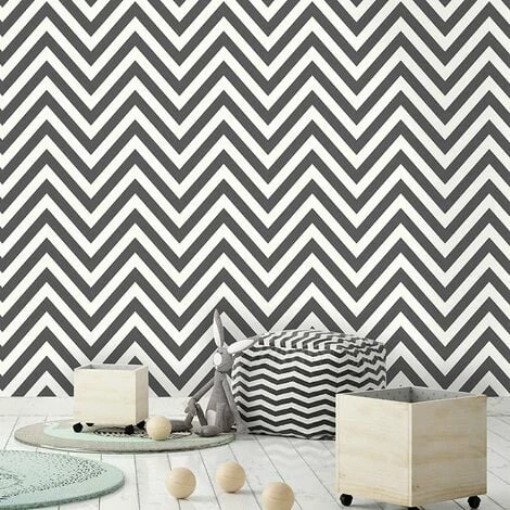Holden Decor - Make Believe Chevron Striped Pattern Wallpaper Kids - Black 12574 Holden Decor - Make Believe Chevron Striped Pattern Wallpaper Kids - Black 12574 -HOLDEN DECOR Shop 33961171 2