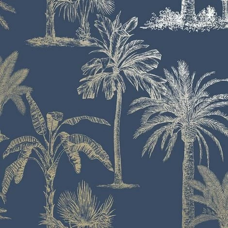 Holden Decor Glistening Tropical Tree Exotic Jungle Palm Wallpaper - Navy 12821 Holden Decor Glistening Tropical Tree Exotic Jungle Palm Wallpaper - Navy 12821 -HOLDEN DECOR Shop 33961375 1