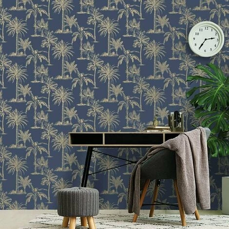 Holden Decor Glistening Tropical Tree Exotic Jungle Palm Wallpaper - Navy 12821 Holden Decor Glistening Tropical Tree Exotic Jungle Palm Wallpaper - Navy 12821 -HOLDEN DECOR Shop 33961375 2
