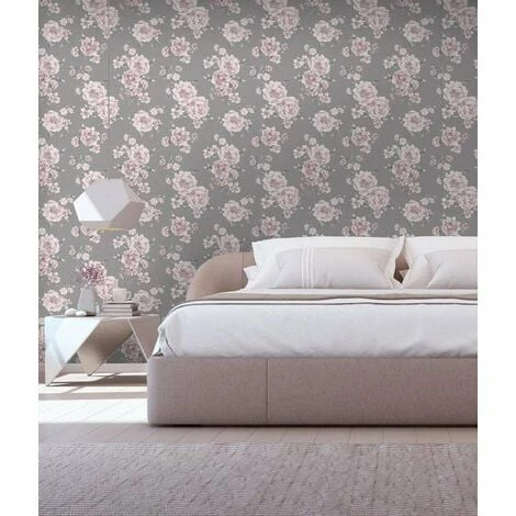 Holden Decor - Peony Floral Leaf Roses Wallpaper - Pink / Dark Grey 12830 Holden Decor - Peony Floral Leaf Roses Wallpaper - Pink / Dark Grey 12830 -HOLDEN DECOR Shop 33961377 2