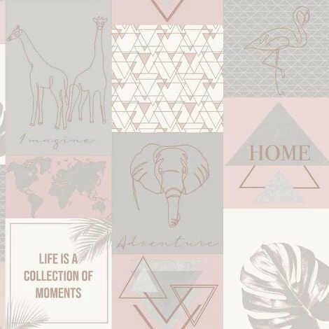 Holden Decor -Woodland Explorer Metallic Wallpaper - Pink / Grey - 12900 Holden Decor -Woodland Explorer Metallic Wallpaper - Pink / Grey - 12900 -HOLDEN DECOR Shop 33961384 1