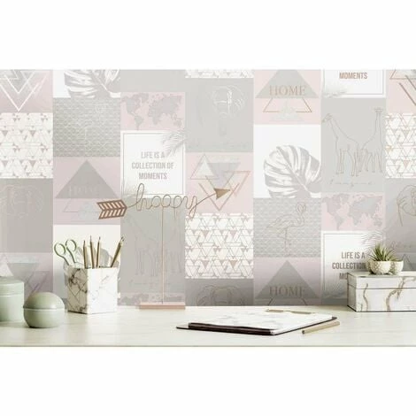 Holden Decor -Woodland Explorer Metallic Wallpaper - Pink / Grey - 12900 Holden Decor -Woodland Explorer Metallic Wallpaper - Pink / Grey - 12900 -HOLDEN DECOR Shop 33961384 2