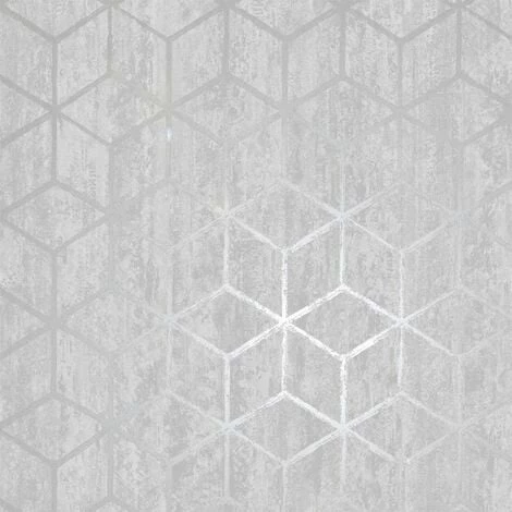 Holden Decor - Rochester Stone Cube Geo Effect Metallic Wallpaper - Silver 65200 Holden Decor - Rochester Stone Cube Geo Effect Metallic Wallpaper - Silver 65200 -HOLDEN DECOR Shop 33961392 1