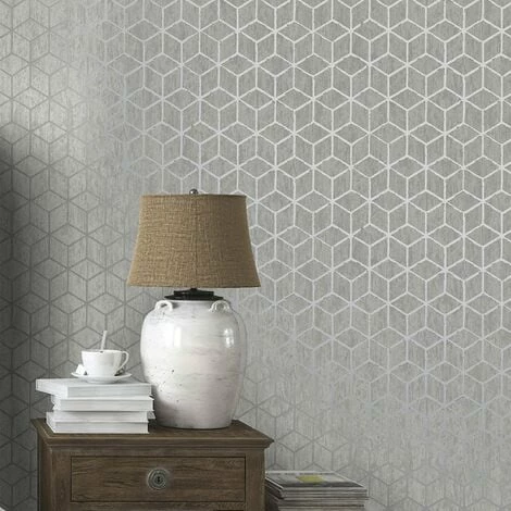 Holden Decor - Rochester Stone Cube Geo Effect Metallic Wallpaper - Silver 65200 Holden Decor - Rochester Stone Cube Geo Effect Metallic Wallpaper - Silver 65200 -HOLDEN DECOR Shop 33961392 2