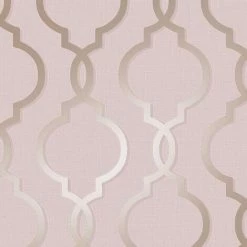 Holden Decor - Laticia Geometric Trellis Glitter Modern Wallpaper - Pink 65492