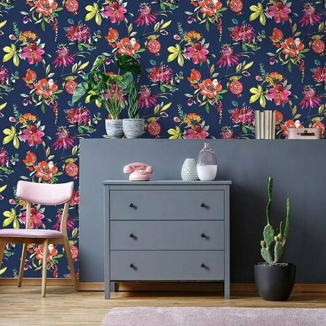 Holden Decor - Melgrano Floral Metallic Luxury Wallpaper - Navy 90521 Holden Decor - Melgrano Floral Metallic Luxury Wallpaper - Navy 90521 -HOLDEN DECOR Shop 33961420 2