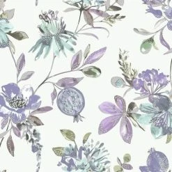 Holden Decor - Melgrano Floral Metallic Luxury Wallpaper - Heather 90523