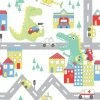 Holden Decor Kids Dinosaur Road Cars Nursery Wallpaper - White / Multi 90910 -HOLDEN DECOR Shop 33961447 1