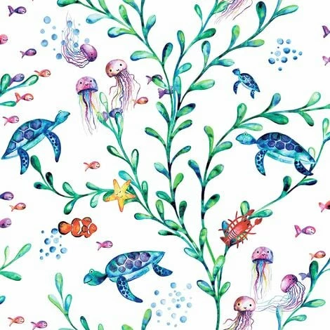 Holden Decor Kids Under the Sea Animals Wallpaper - White / Multi 90940 Holden Decor Kids Under The Sea Animals Wallpaper - White / Multi 90940 -HOLDEN DECOR Shop 33961464 1