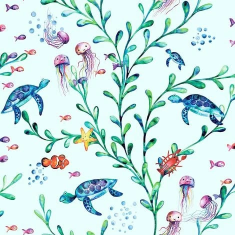 Holden Decor Kids Under the Sea Animals Wallpaper - Light Teal 90941 Holden Decor Kids Under The Sea Animals Wallpaper - Light Teal 90941 -HOLDEN DECOR Shop 33961466 1