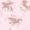 HOLDEN DECOR Holden Kids Iridescent Unicorns Stars Metallic Wallpaper Pink/Rose Gold 90951