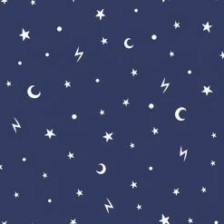 Holden Decor Kids Childrens Room Stars And Moons Wallpaper - Navy 90982