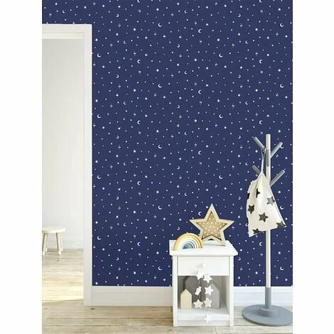Holden Decor Kids Childrens Room Stars and Moons Wallpaper - Navy 90982 Holden Decor Kids Childrens Room Stars And Moons Wallpaper - Navy 90982 -HOLDEN DECOR Shop 33961479 2