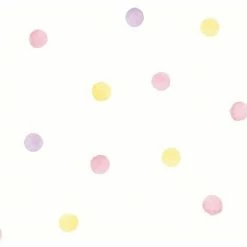 Holden Decor - Watercolour Polka Dots Wallpaper - Pink / Yellow 91000