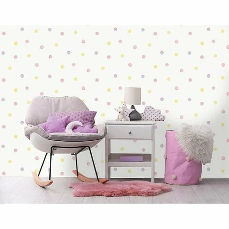 Holden Decor - Watercolour Polka Dots Wallpaper - Pink / Yellow 91000 Holden Decor - Watercolour Polka Dots Wallpaper - Pink / Yellow 91000 -HOLDEN DECOR Shop 33961484 2