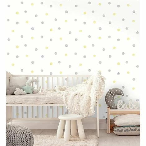 Holden Decor - Watercolour Polka Dots Wallpaper - Grey / Yellow 91002 Holden Decor - Watercolour Polka Dots Wallpaper - Grey / Yellow 91002 -HOLDEN DECOR Shop 33961486 2