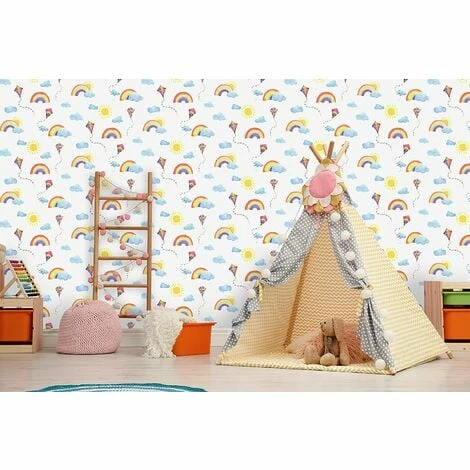 Holden Decor Kids Rainbows and Flying Kites Nursery Wallpaper Multi Colour 91020 Holden Decor Kids Rainbows And Flying Kites Nursery Wallpaper Multi Colour 91020 -HOLDEN DECOR Shop 33961487 2