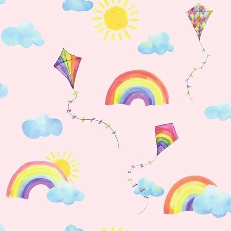 Holden Decor Kids Rainbows and Flying Kites Nursery Wallpaper Pink 91021 Holden Decor Kids Rainbows And Flying Kites Nursery Wallpaper Pink 91021 -HOLDEN DECOR Shop 33961488 1