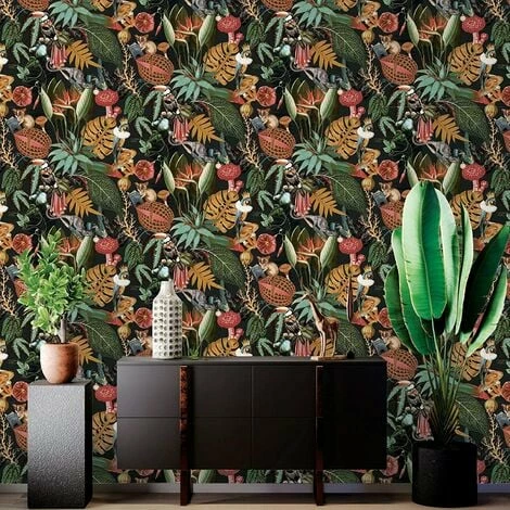 Holden Decor Wonderland Tropical Animals Rainforest Wallpaper - Black 91193 Holden Decor Wonderland Tropical Animals Rainforest Wallpaper - Black 91193 -HOLDEN DECOR Shop 33961511 2