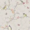 Holden Decor Phoebe Birds Butterfly Branches Leaves Wallpaper - Dove 98081
