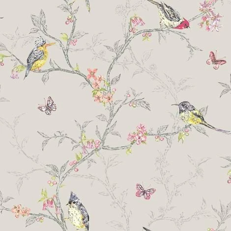 Holden Decor Phoebe Birds Butterfly Branches Leaves Wallpaper - Dove 98081 Holden Decor Phoebe Birds Butterfly Branches Leaves Wallpaper - Dove 98081 -HOLDEN DECOR Shop 33961526 1