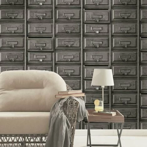 Vintage Drawers Wallpaper Holden Decor Rustic Grey Traditional Vintage Drawers Wallpaper Holden Decor Rustic Grey Traditional -HOLDEN DECOR Shop 33989808 2
