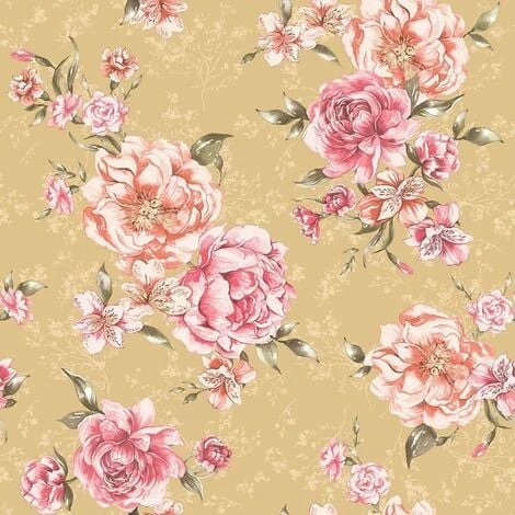 HOLDEN DECOR Lavina Floral Wallpaper Holden Mustard Coral Yellow Pink Paste The Wall HOLDEN DECOR Lavina Floral Wallpaper Holden Mustard Coral Yellow Pink Paste The Wall -HOLDEN DECOR Shop 33989812 1