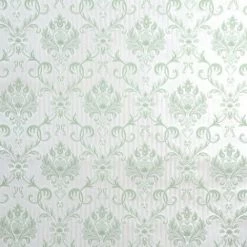 Emily Floral Damask Wallpaper Holden Decor Green Vinyl Traditional Textured