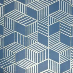HOLDEN DECOR Astonia Geometric Wallpaper Holden Textured Glitter Vinyl Navy Blue Silver