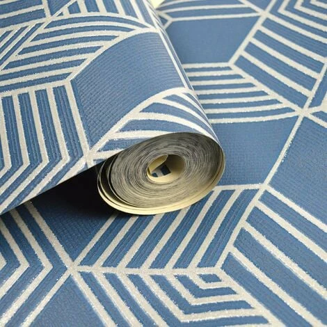 HOLDEN DECOR Astonia Geometric Wallpaper Holden Textured Glitter Vinyl Navy Blue Silver HOLDEN DECOR Astonia Geometric Wallpaper Holden Textured Glitter Vinyl Navy Blue Silver -HOLDEN DECOR Shop 34046812 2