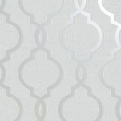 Holden Decor - Laticia Geometric Trellis Glitter Modern Wallpaper - Grey 65490