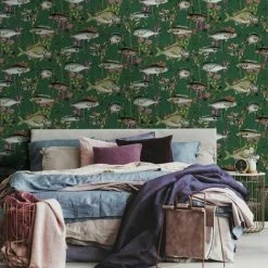 HOLDEN DECOR Green Lagoon Wallpaper Holden Décor Fish Carp Floral Pink Orange -HOLDEN DECOR Shop 35414779 3