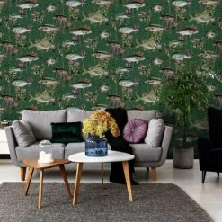 HOLDEN DECOR Green Lagoon Wallpaper Holden Décor Fish Carp Floral Pink Orange -HOLDEN DECOR Shop 35414779 4