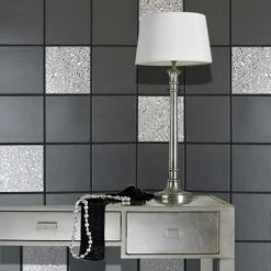 Holden Decor Black Grey Glitter Effect Granite Silver Tile On A Roll Wallpaper 5 Holden Decor Black Grey Glitter Effect Granite Silver Tile On A Roll Wallpaper -HOLDEN DECOR Shop 3555854 4