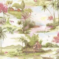 Holden Decor- Manyara Elephant Trees Flowers Jungle Wallpaper - Multi 90151