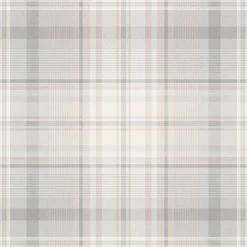 HOLDEN DECOR Kirkham Wallpaper Holden Décor Tartan Check Grey Pink Traditional