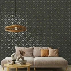 HOLDEN DECOR Honeycomb Bee Wallpaper Holden Décor Geometric Metallic Modern Gold Charcoal -HOLDEN DECOR Shop 35704819 3